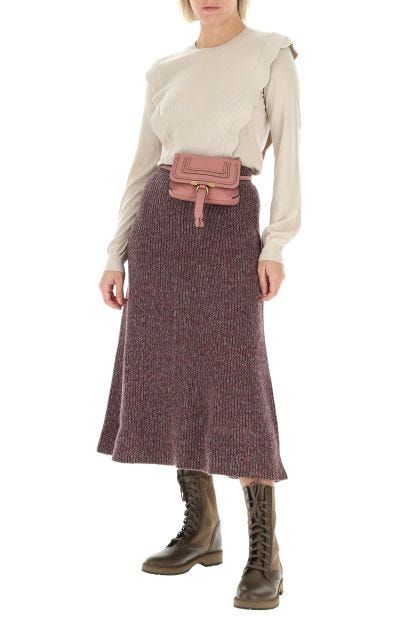 Multicolor cashmere blend skirt