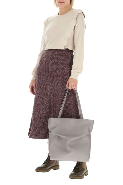 Grey leather Judy shopping bag 