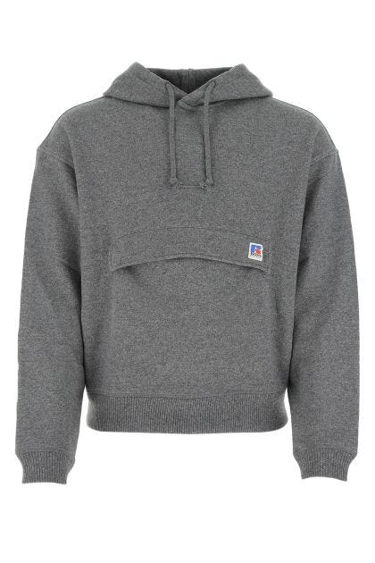 Melange grey wool blend sweatshirt