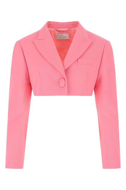 Pink cotton blend blazer