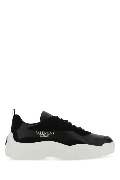 Black leather and suede Gumboy sneakers