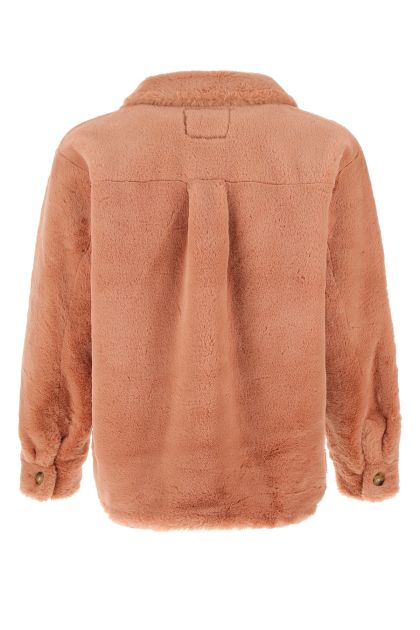 Antiqued pink Shirket eco fur coat