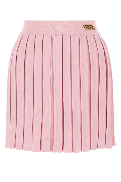 Powder pink stretch silk skirt