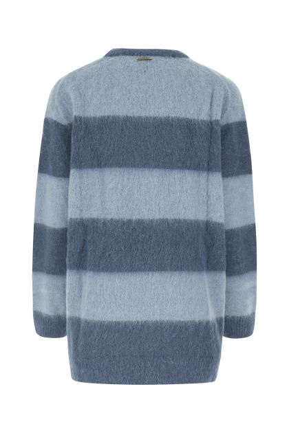 Two-tone nylon blend oversize sweater