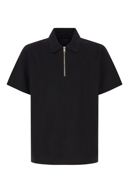 Black piquet polo shirt