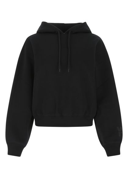 Black cotton blend oversize sweatshirt