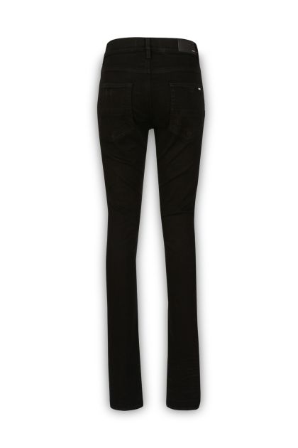 Black cotton denim skinny jeans