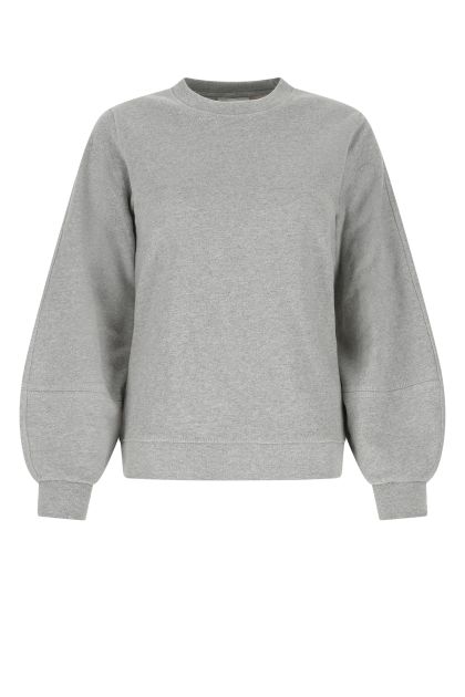 Melange grey cotton blend sweatshirt