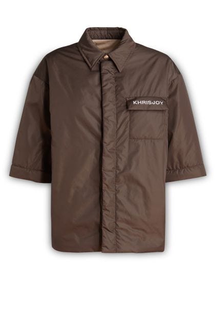 Shirt in brown technical fabric