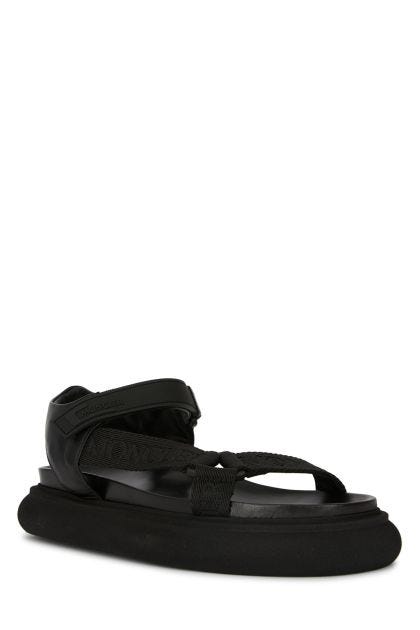 Catura sandals in leather and black nylon