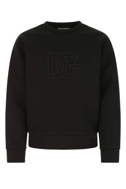 Black stretch viscose blend sweatshirt