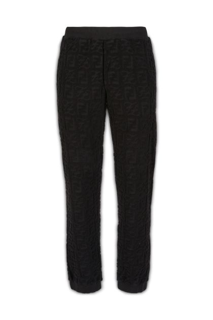 Black cotton fleece pants