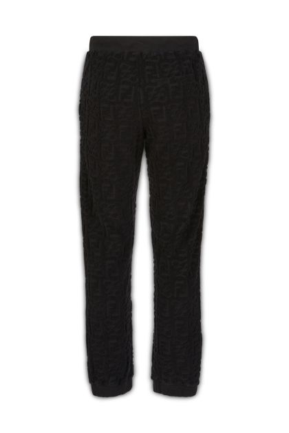 Black cotton fleece pants