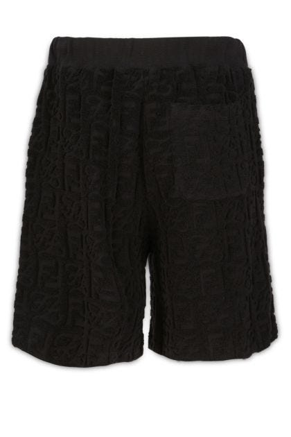 Black cotton bermuda pants