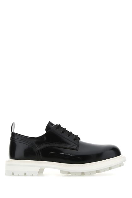 Black leather Worker lace-up shoes