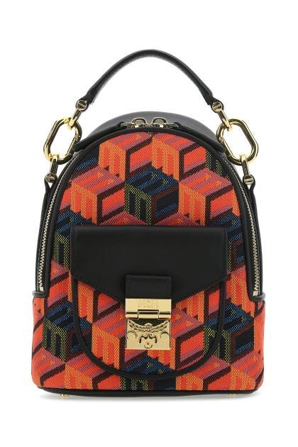 Multicolor fabric and leather Patricia backpack