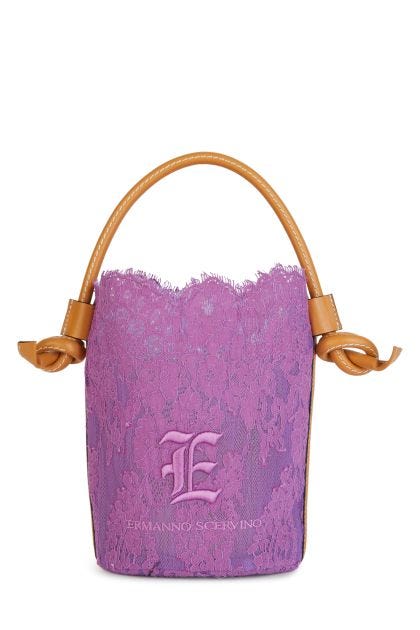 Violet lace bucket bag