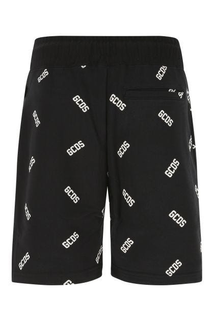 Black cotton bermuda shorts