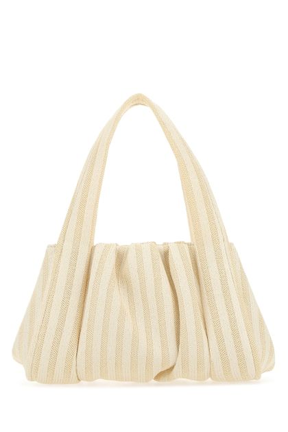 Two-tone straw Clio shoulder bag