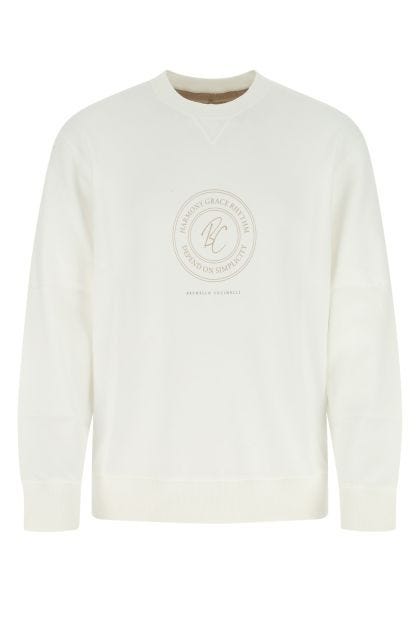 Ivory cotton blend sweatshirt