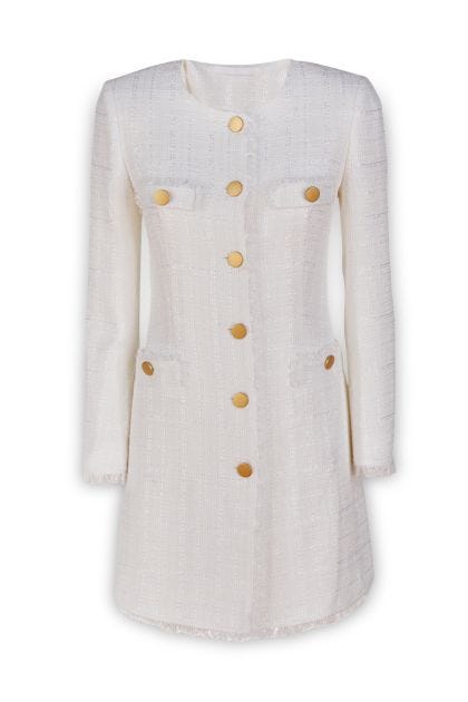 White tweed coat