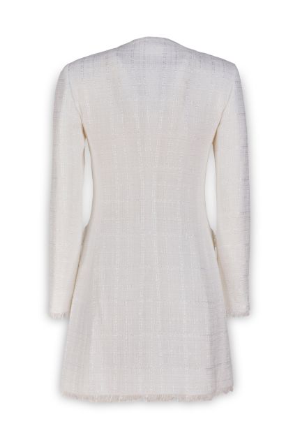 White tweed coat