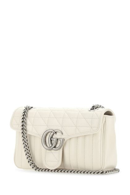 Ivory leather small Marmont shoulder bag