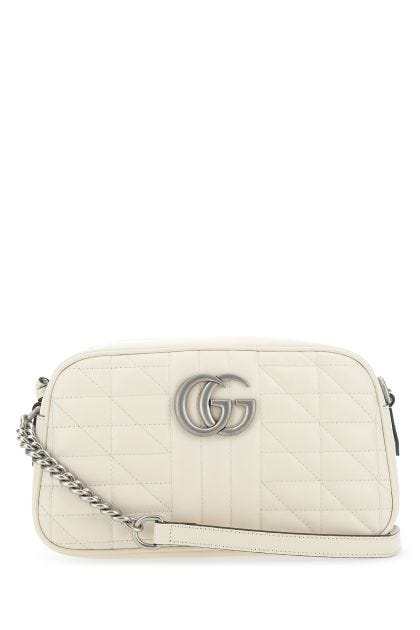 Ivory leather small Marmont crossbody bag