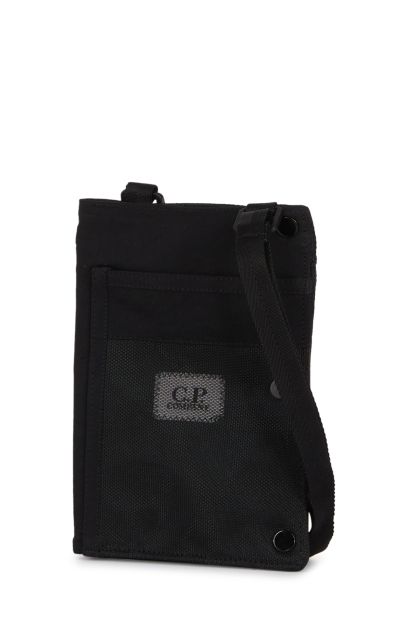 Black fabric crossbody bag