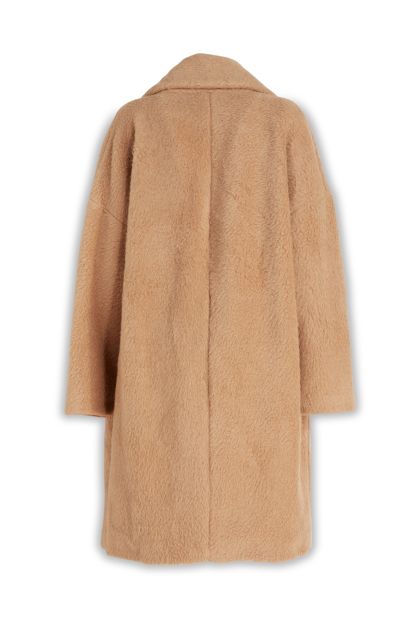 Oversized coat in argan-coloured alpaca