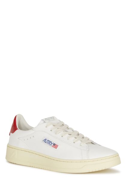 White and red leather sneakers