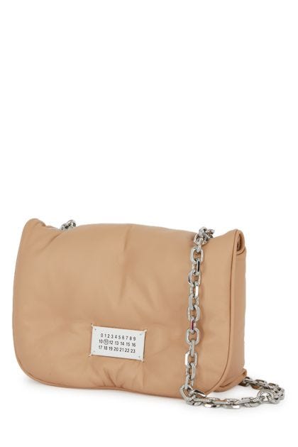 Glam Slam crossbody bag in biscuit leather