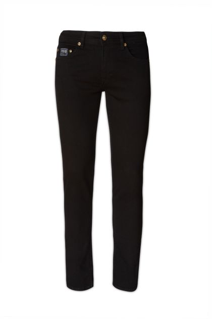 Black stretch cotton skinny jeans