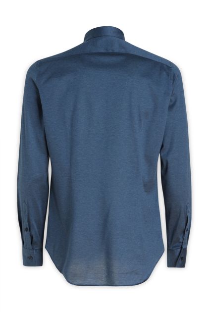 Blu melange cotton jersey shirt