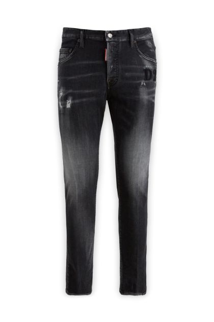 Black stretch cotton denim jeans