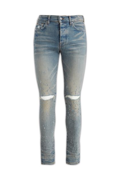 Blue cotton denim skinny jeans