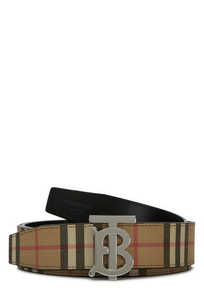 Reversible belt in archive beige and black Vintage Check fabric