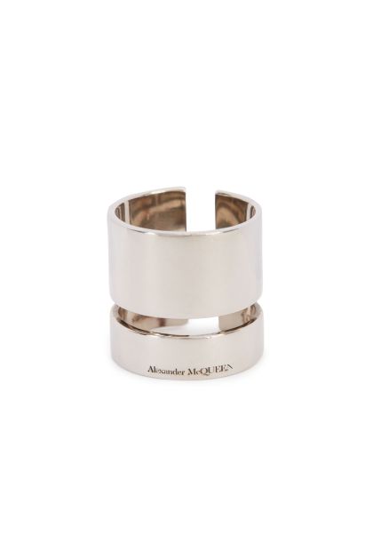 Ring in silver-plated antiqued finish