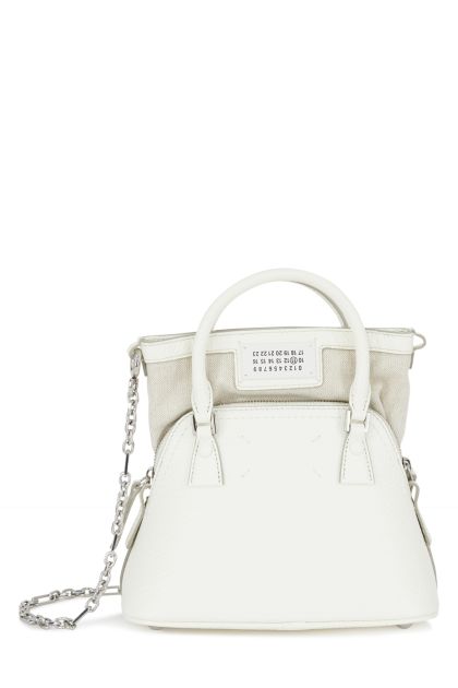 5AC crossbody bag in white leather