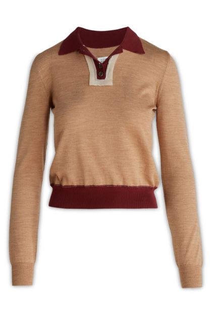 Sweater in camel-coloured wool