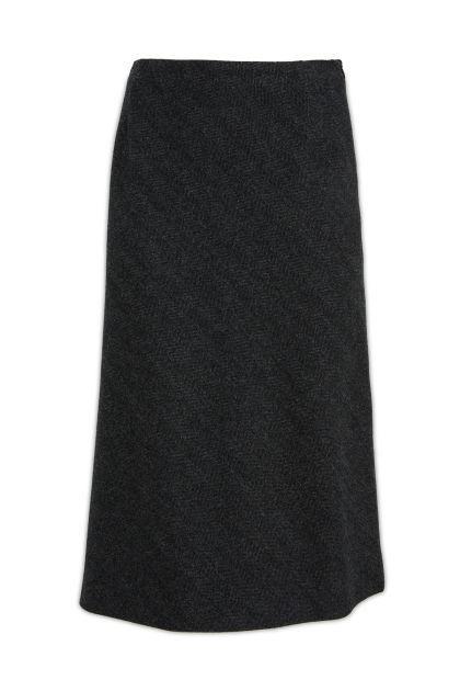 Midi skirt in dark grey wool