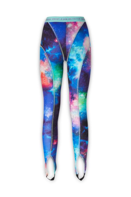 Multicoloured stretch fabric leggings