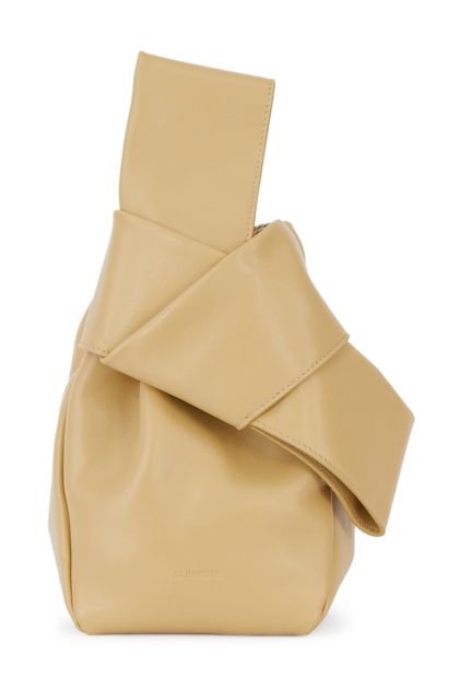 Beige leather clutch