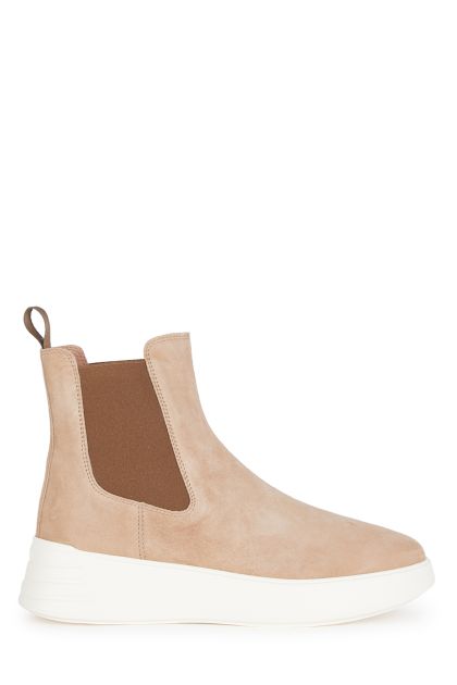 Rebel ankle boot in beige leather