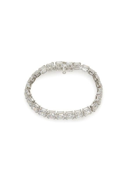 Rhodium-plated Millenia set with white crystals