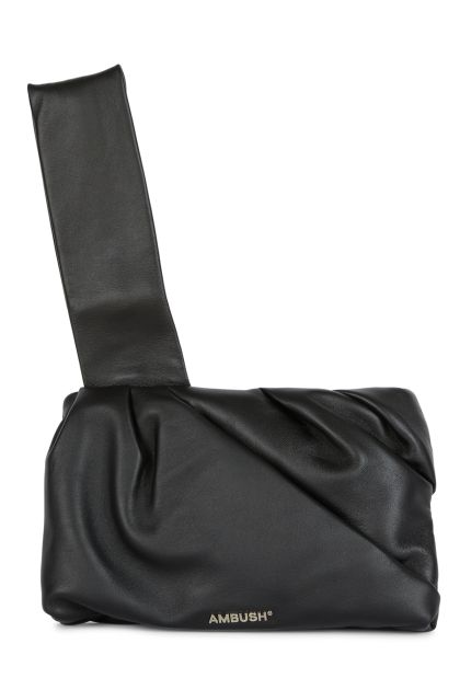 Nejiri clutch bag in black leather