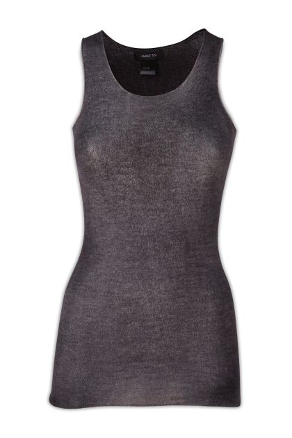 Top in grey cashmere and silk blend