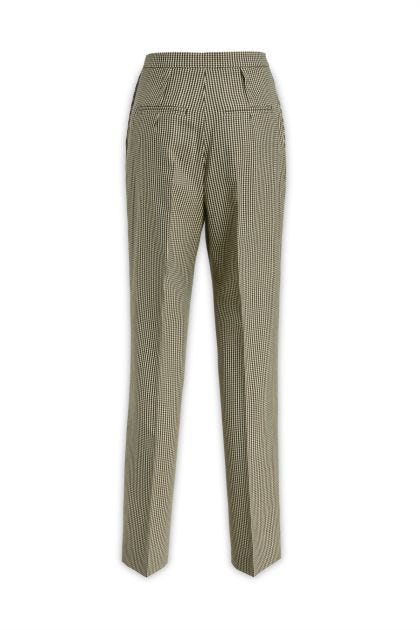 Trousers in beige houndstooth wool