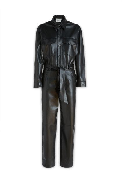 Ashton Black Recycled Leather Jumpsuit