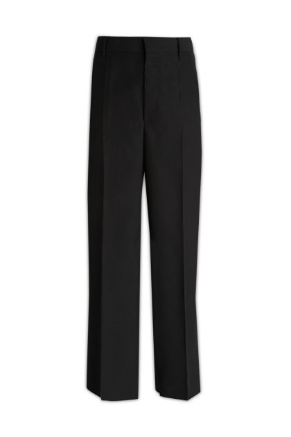 Black wool oversized trousers